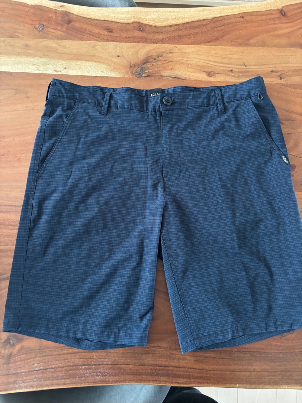 Men's Flat Front Midnight Navy Micro-Plaid golf shorts size 40